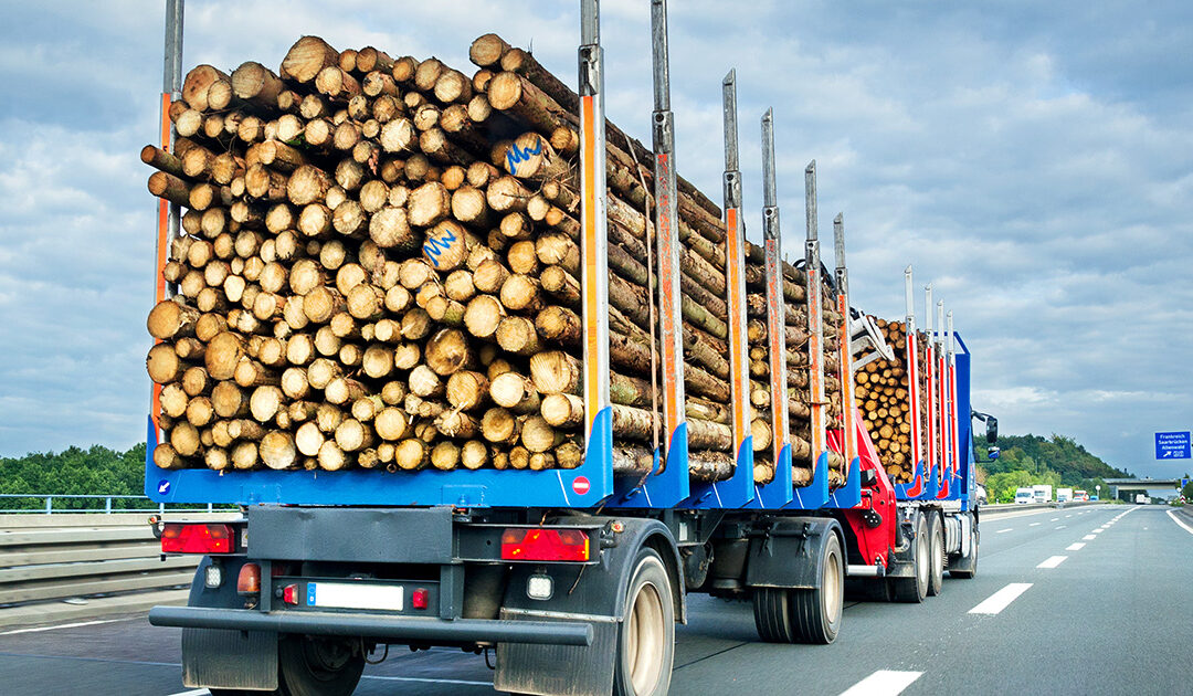 Truck hauling wood