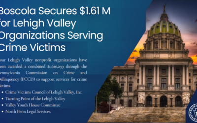 Senator Lisa Boscola Announces More Than $1.6 Million for Crime Victims’ Programs